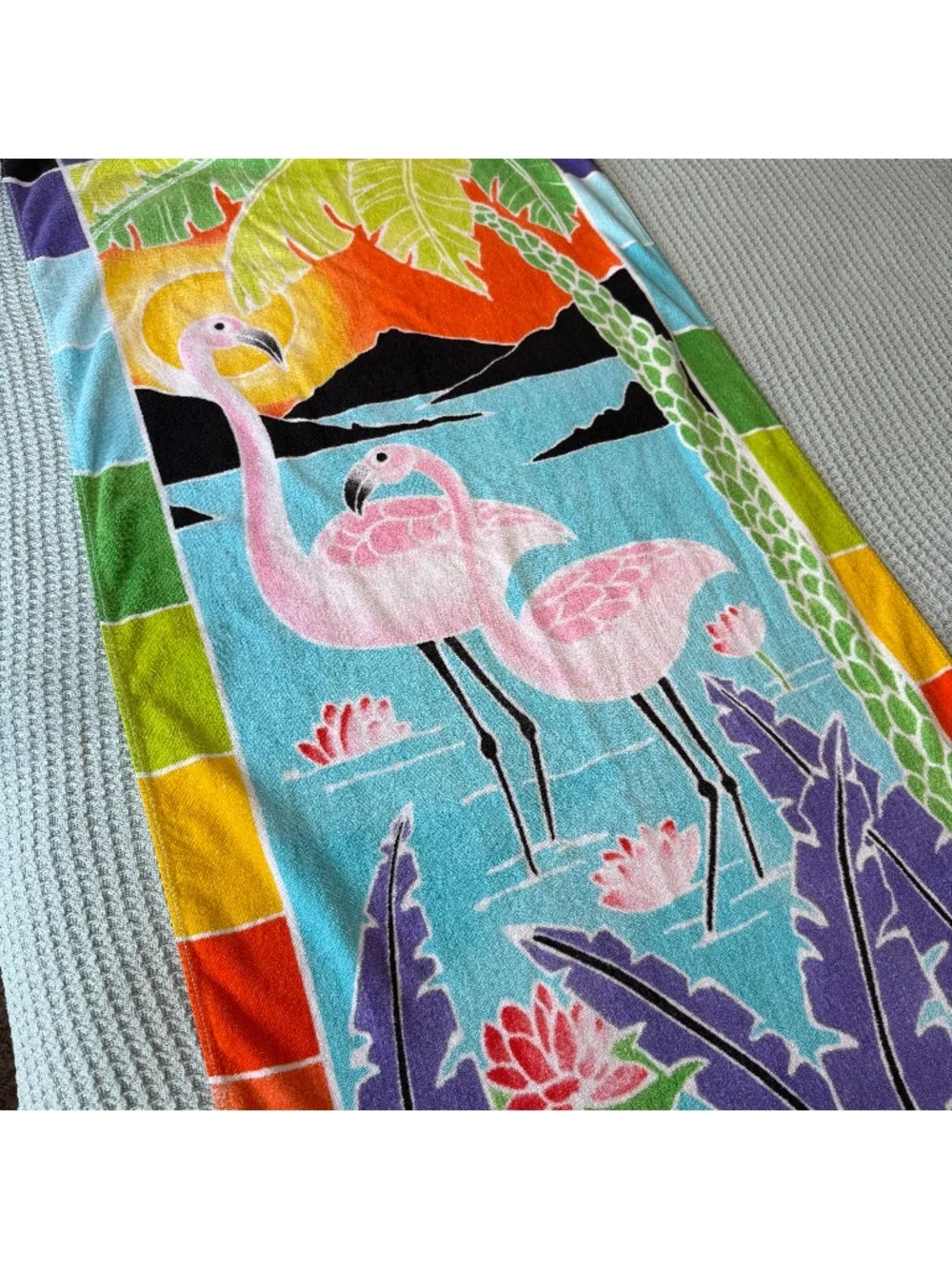 Vintage Summer Up Flamingo Beach Towel 57x29